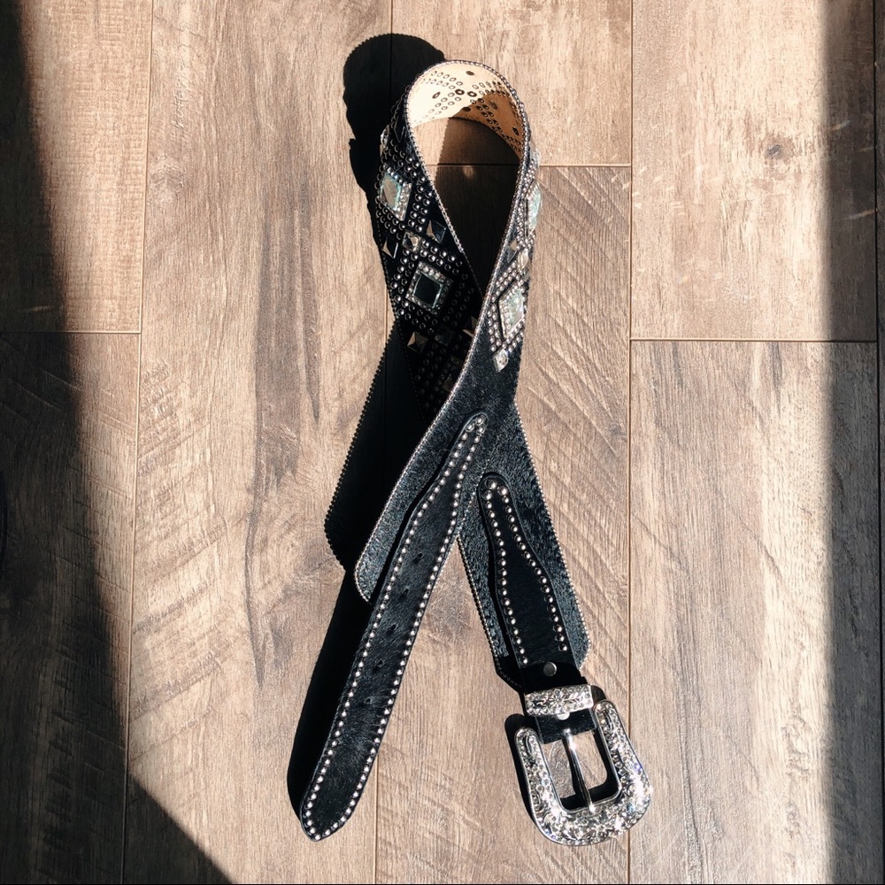 Genuine Leather Embellished Western Hip Belt